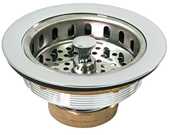 Highcraft 9734 Heavy Duty Kitchen Sink (3-1/2 Inch) Stainless Steel Drain Assembly with Strainer Basket Kohler Style Stopper