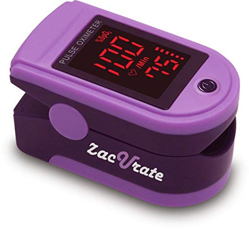 Zacurate Pro Series 500DL Fingertip Pulse Oximeter Blood Oxygen Saturation Monitor with Silicone Cover, Batteries and Lanyard