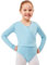 tanzmuster Ballett Wickeljacke Mädchen - Mandy - extra weicher Baumwollstoff - Ballettjacke zum Binden für Kinder - hellblau 104/110
