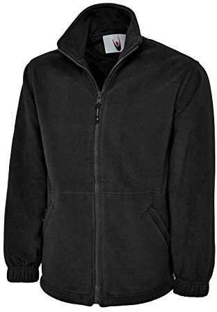 Giacca in pile con zip integrale, stile classico, ideale per sport, lavoro e tempo libero Black Medium