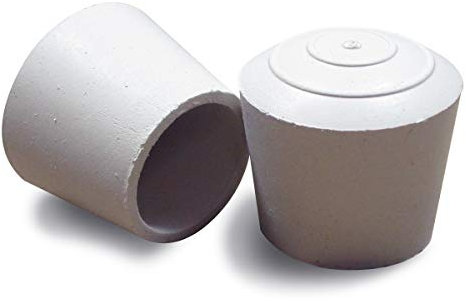 ajile - 4 pièces - Embout Enveloppant Rond en Caoutchouc Naturel pour Tubes de diam. 22 mm - Blanc - EVR022-M