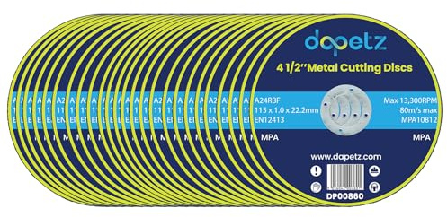 Dapetz ® Metal Cutting Discs 115mm Stainless Steel For Angle Grinder 115 x 1 x 22.2mm High Performance Grinder Discs With 22.2mm Bore For Precise Cutting & Smooth Grinding 50PCS