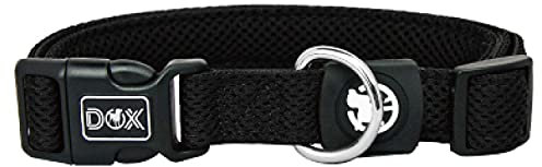 DDOXX Airmesh Hundehalsband - Stabiles und Verstellbares Welpenhalsband für alle Größen - L (Schwarz)