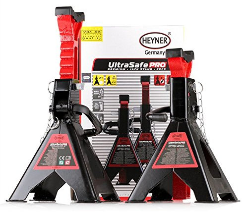 HEYNER Premium Adjustable Car Axle Jack Stands 3 tons Set 2 H347430