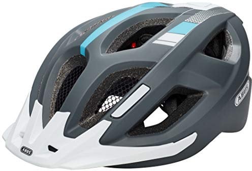 ABUS Stadthelm Aduro 2.0 - Allround-Fahrradhelm mit Licht - in sportivem Design für den Stadtverkehr - für Damen und Herren - Grau/Weiß, Größe M