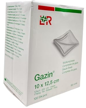Gazin Mullkompressen 10x12,5 cm Unsteril 12fach Op, 100 St