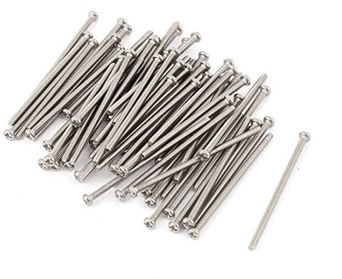 sourcing map Tornillos de cabeza redonda Phillips de acero inoxidable 304 M2 x 40 mm Perno 60 piezas