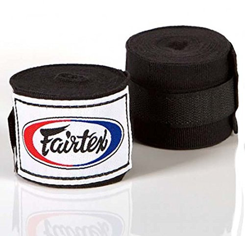 Fairtex Bandagen, halb-elastisch, 4.5 m, schwarz, Hand Wraps, MMA, Muay Thai