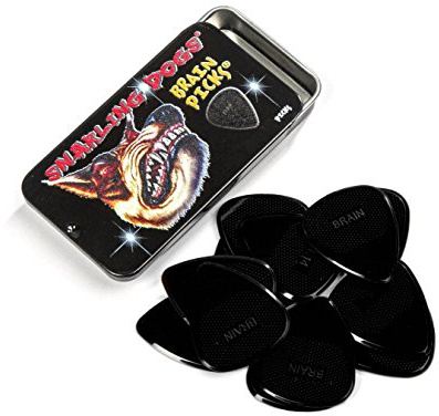 Snarling Dog D'Andrea Brain Nylon Guitar Picks 12 Pack with Tin Box (Black, 0.88mm)