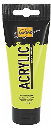 Kreul 84140 - Solo Goya Acrylic, tube de 100 ml en vert clair, peinture acrylique crémeuse polyvalente de qualité étude, à base d'eau, séchage rapide et mat