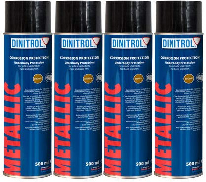 REJEL Dinitrol braun metallic Unterboden Wachs 4 x 500 ml Aerosol Spraydosen