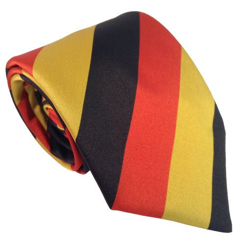 Great British Tie Club Herren Deutschland Staatsflagge Streifen Krawatte - Schwarz, Rot & Gold