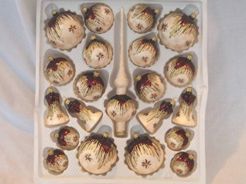 Jingle Bells Lauscha Christbaumkugel Set 21-teilig Romantik - Weihnachtsbaumschmuck - Glas - Hängend - Weihnachten