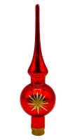 Christbaumspitze Minispitze rot Glanz/Stern von Jingle Bells Lauscha