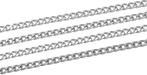 SiAura Material ® - 5m Gliederkette/Panzerkette, silberfarben, 3x5mm