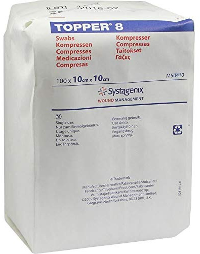 Topper 50410 Verbände, 8, 10 cm x 10 cm (100-er pack)