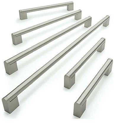 FITTINGSCO Designer Boss Bar Kitchen Cabinet Door Handle Brushed Nickel 128-352mm Centres