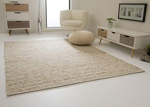 Landshut Handwebteppich aus 100 % Schurwolle - natur, Größe: 300x390 cm