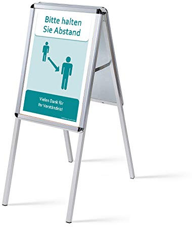 net-xpress® Kleiner Kundenstopper A2 OUTDOOR | verzinkte Metallrückwand rostfrei | Werbeaufsteller Hinweisständer Plakatständer Kundenstopper A1 wetterfest beidseitg für 2 Plakate | inkl. Schutzfolien