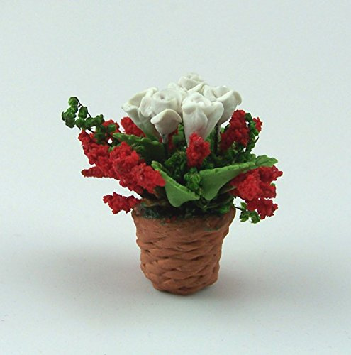 Mini Frühlingsblumen im Blumentopf für die Puppenstube Puppenhaus Dekoration Miniatur 1:12