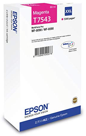 Epson C13T754340 WF8090 Tintenpatrone, 69 ml 7000 P ISO/IEC24711 XXL, Magenta, 2309461
