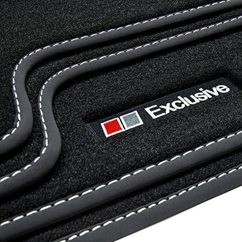 tuning-art A43 Fußmatten Exclusive-Line passend für Audi A5 8F 8T Coupe Cabrio 2007-2016, Naht:Silber