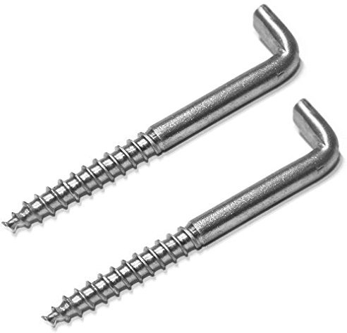Versandbox24 2 Stück Schlitzschraubhaken 5,2 x 65 mm V2A Edelstahl Schraubhaken Wandhaken Haken Schlitzhaken