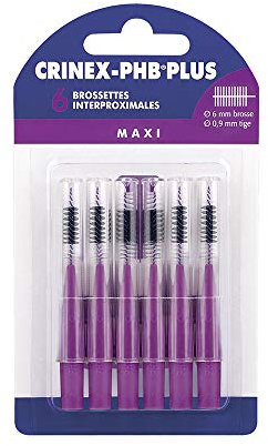 CRINEX - Phb Plus Maxi - Brossette Dentaire - Fibres en Tynex - Violet - 6 Brossettes par Unité