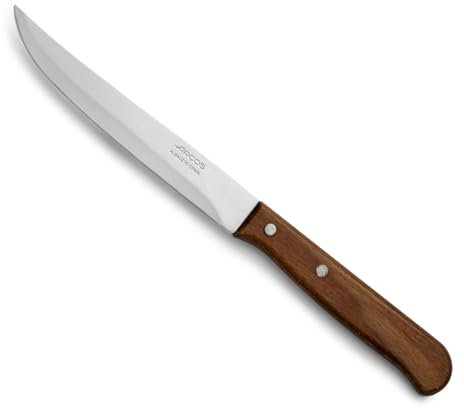 Arcos Cuchillo utilitario de la Serie Latina - 5'' con Hoja Acero Inoxidable Nitrum y mango madera pack marrón - La tradicióne encuentra con la durabilidad.