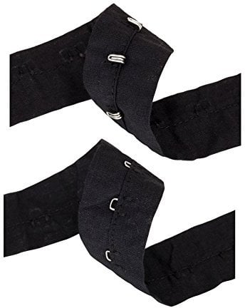 Neotrims Hook And Eye Tape Trimming, 100% Soft Cotton, Non Rust Quality Fastening, Costume, Corsets Bustier, Lingerie, Basques Black or White - Black - ½ Meter
