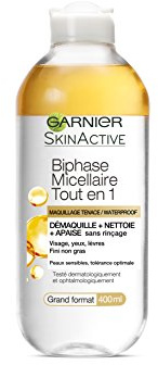 GARNIER Biphase Mizellen All in 1 Make-up Tenace/Waterprood – 400 ml, 4 Stück