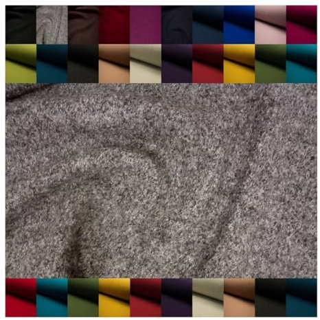 Fabrics-City Graumelange Walkloden Stoff 620g 100% Schurwolle Wollwalk, Winterstoff, Mantelstoff, für Jacken, Mäntel & Nähen, gekochte Wolle, Lodenstoff, warm langlebig, 2911