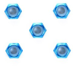 Tamiya 300054155 - DB-01 Aluminium Stop Nuts Thin 3 mm Pack of 5 Blue Anodised