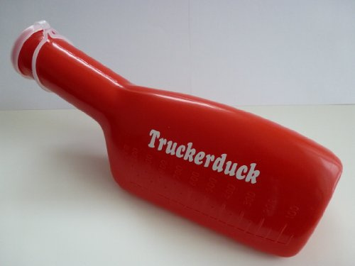 Uriduck Urinflasche für Männer 1000 ml mit weißer Truckerduck Beschriftung