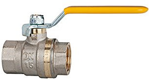 RIEGLER 103190-330.05-G Kugelhahn Standardausf., gelber Hebel, IG/IG, MS vern., G 3/4, 1Stk