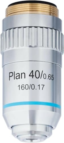 AmScope 40X Plan Achromatic Microscope Objective Lens with Knurled Ring