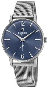 Festina Herren Analog Quarz Uhr mit Edelstahl Armband F20252/3