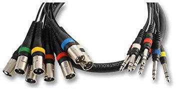 Pulse de 8 Vías Multicore – Cable (XLR Loom de macho a macho estéreo TRS, Jack de balancierte Transferencia de señal, 2,5 ° M)