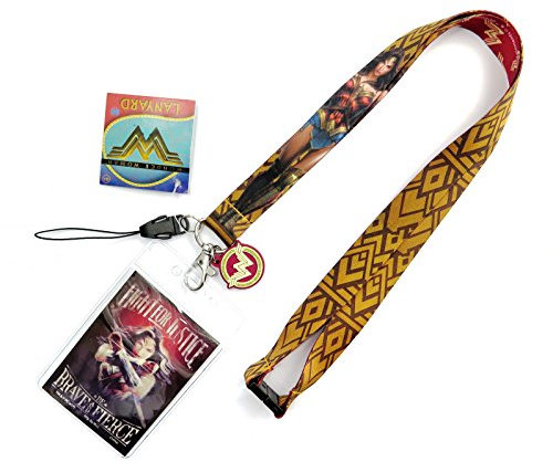 DC New Wonder Woman Lanière avec breloque Douce et Porte-Cartes