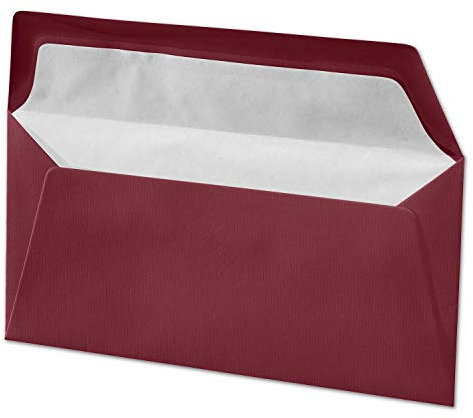 ARTOZ 25x Briefumschläge DIN Lang - Weinrot - 100 g/m² - mit Seidenfutter - 220 x 110 mm - Nassklebung - Blickdicht - für Einladungen, Hochzeit, Geburtstag