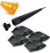 Maxi Foot Stützplatten Set - 4 Stück - zur Sicherung der Kurbelstütze inkl Akkuschrauberaufsatz und Kreuz Wasserwaage für Wohnmobil oder Wohnwagen