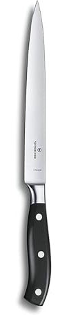 Victorinox Grand Maître, Profi Filetiermesser, Extra Scharfe Klinge, gerader Schliff, 20 cm, Kunststoffgriff, Rostfreier Stahl, schwarz