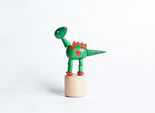 Rudolphs Schatzkiste Holzspielzeug Wackelfigur Dinosaurier grün Höhe=9cm NEU Spielzeug Wackeln Wackeltier Wackelspielzeug Figur Holzspielzeug Holztier Tier Drücken Drückfigur Holz Holzfiguren Seiffen