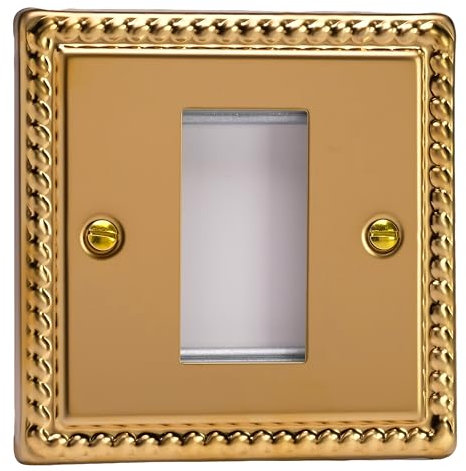 Varilight - Data Grid Face Plate For 1 Data Module Width Georgian Brass - XGG1
