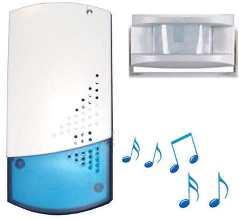 Digiteck B2- WIRELESS SHOP VISITOR PIR SENSOR WITH PLUG IN DOORBELL/CHIME/ ALERTALARM WITH 8 MELODIES