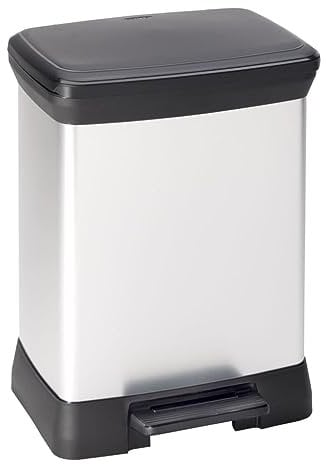 Curver – Cubo de Basura (30 L Color Plata de Gris Papelera Cubo de Basura