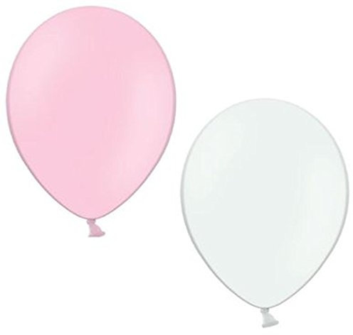50 Luftballons je 25 rosa & weiß Qualitätsballons 27 cm Ø (Standardgröße B85)