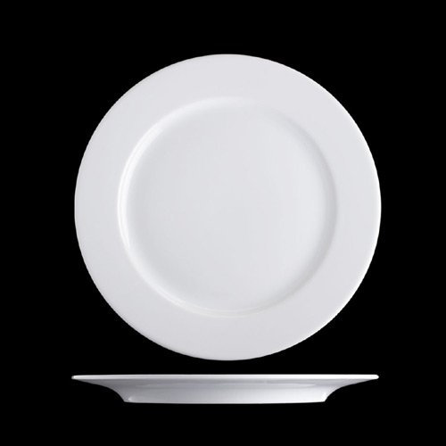 Plato, plato llano, plato, menú (2 unidades, aprox. 26 cm, porcelana, Horeca de calidad para hoteles y restaurantes