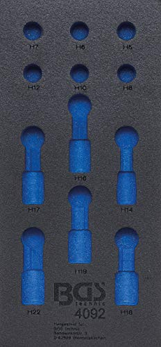 BGS 4092-1 | Werkstattwageneinlage 1/3 | leer | für Art. 4092 | Hartschaum | Länge 408 mm | Breite 189 mm | Höhe 32 mm | geeignet für alle BGS Werkstattwagen
