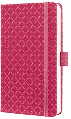 SIGEL JN104 Notizbuch A6 liniert pink Tagebuch Jolie, Hardcover, Gummiband, Stifteschlaufe, Einstecktasche, vegan, aus nachhaltigem Papier